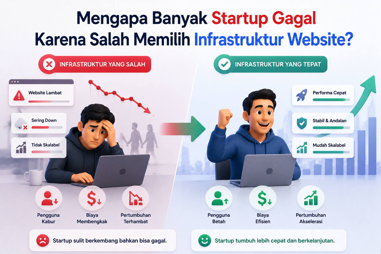 Mengapa Banyak Startup Gagal Karena Salah Memilih Infrastruktur Website?
