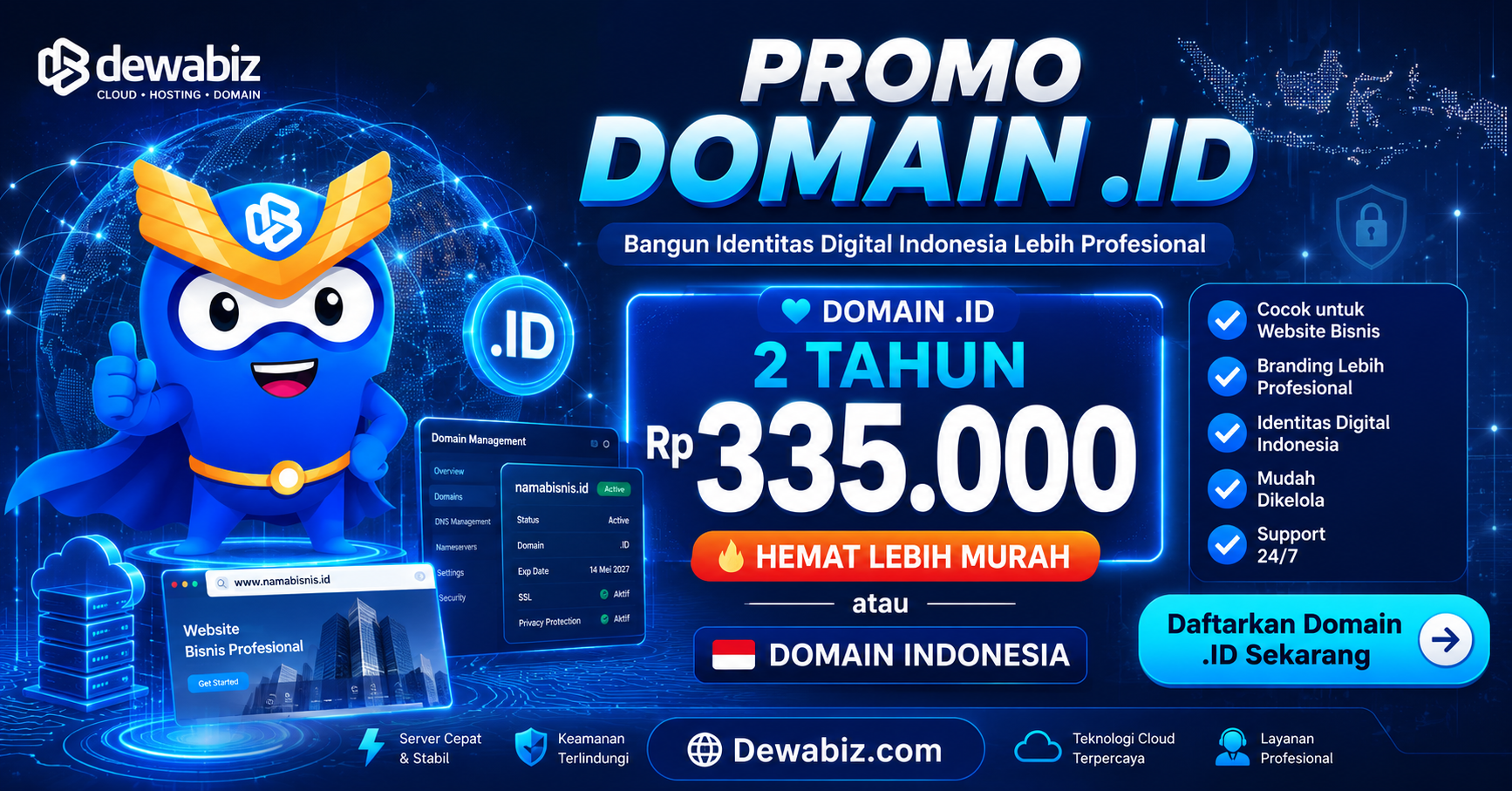 Promo Domain .ID: Daftarkan Domain Indonesia 2 Tahun Hanya Rp335.000