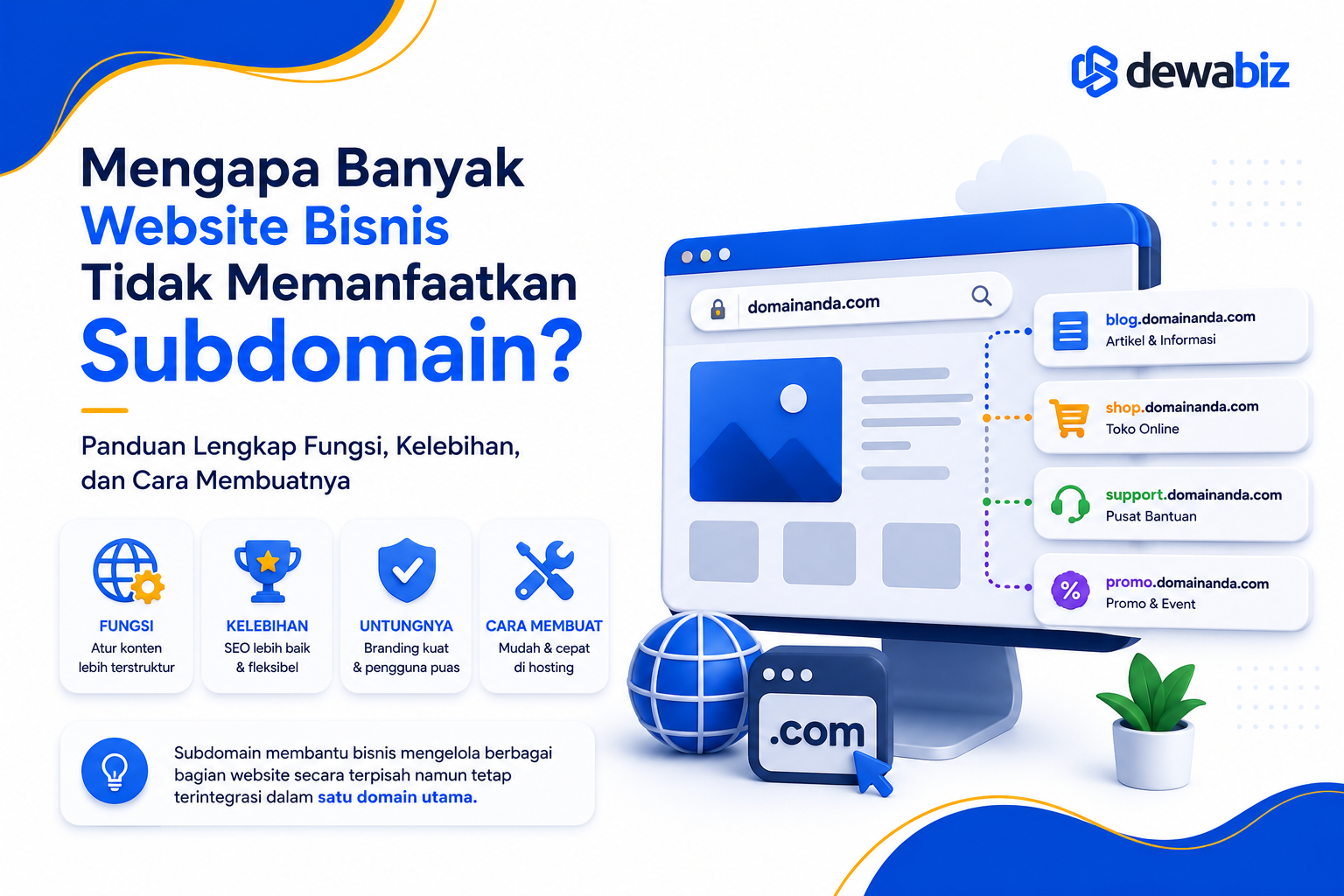 Mengapa Banyak Website Bisnis Tidak Memanfaatkan Subdomain? Panduan Lengkap Fungsi, Kelebihan, dan Cara Membuatnya