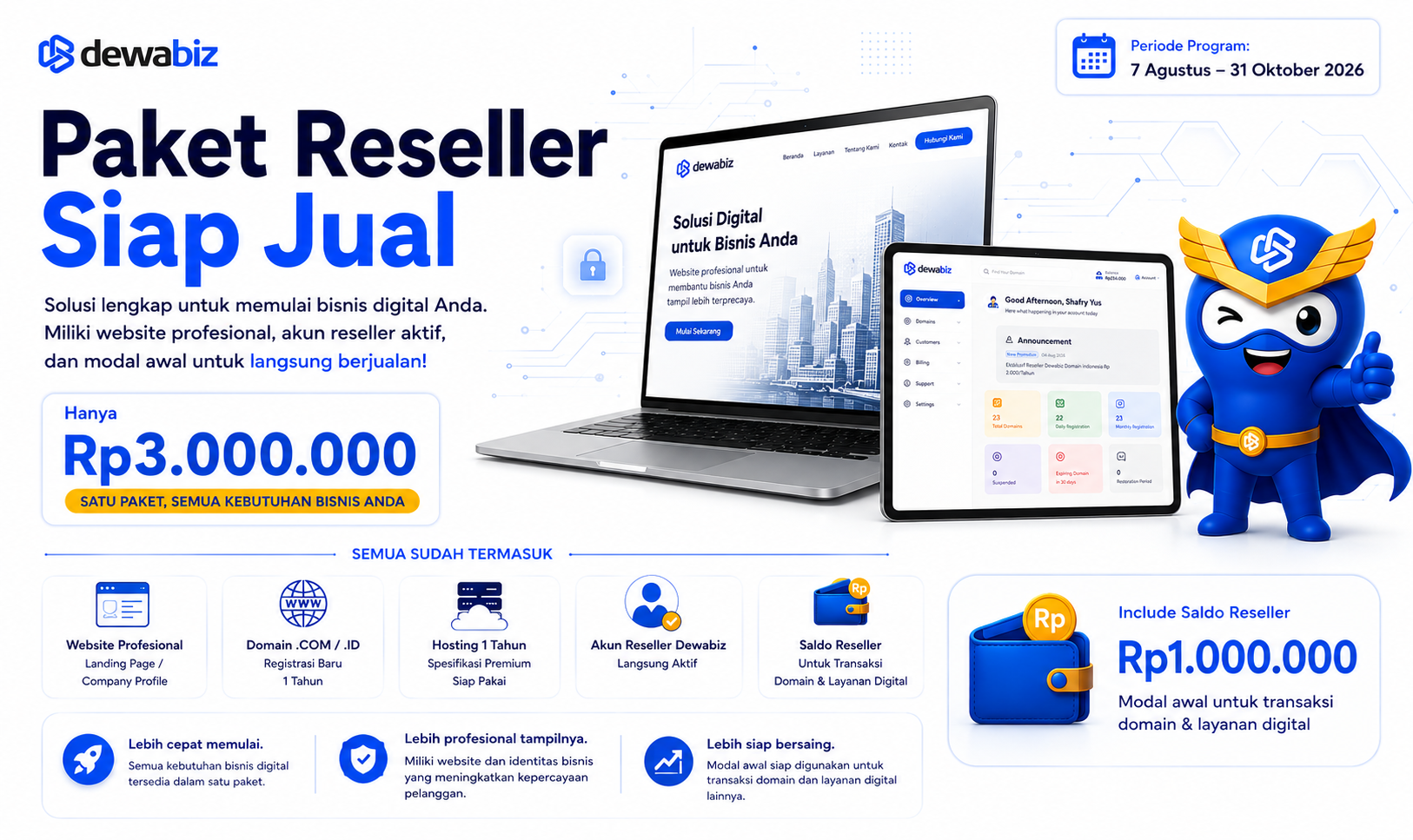 Paket Reseller Siap Jual Dewabiz Rp3 Juta: Solusi Memulai Bisnis Digital