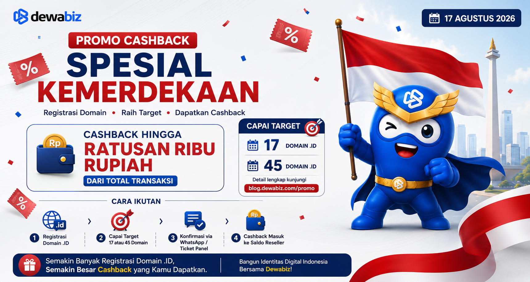 Promo Reseller Cashback Domain .ID Spesial Kemerdekaan 2026