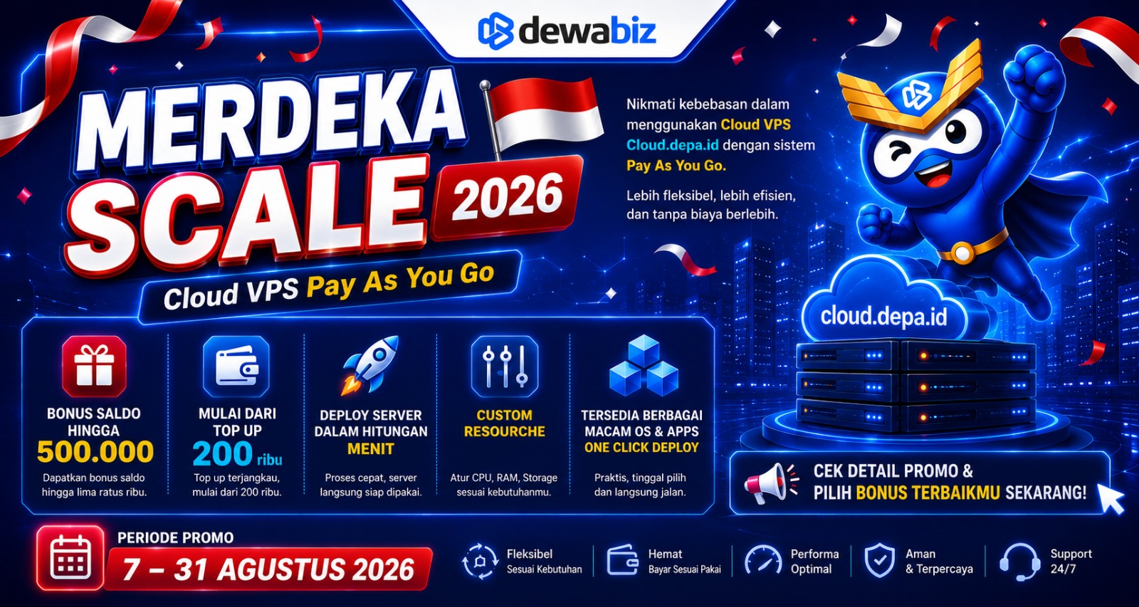 Promo Cloud VPS Cloud.depa.id Agustus 2026 – Bonus Saldo Hingga Rp500.000