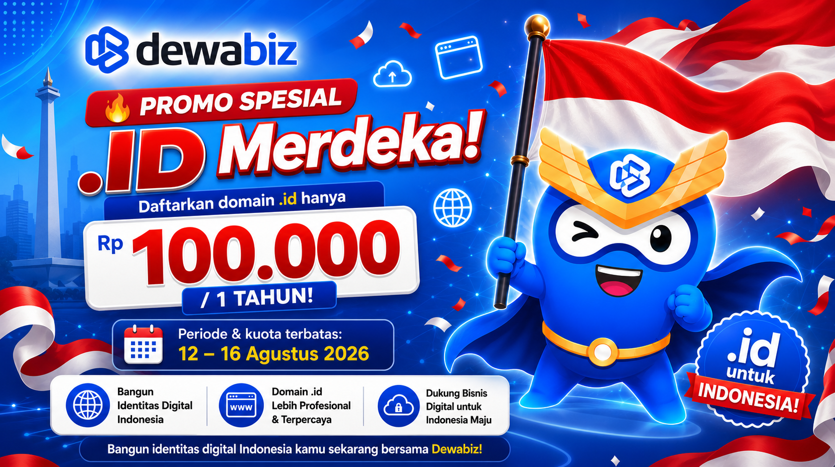 Promo .ID Merdeka 2026: Daftarkan Domain .id Mulai Rp100.000