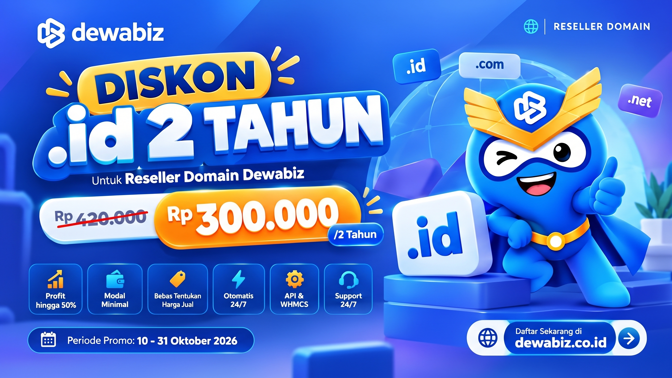 Diskon Domain .id 2Tahun Reseller Domain Dewabiz
